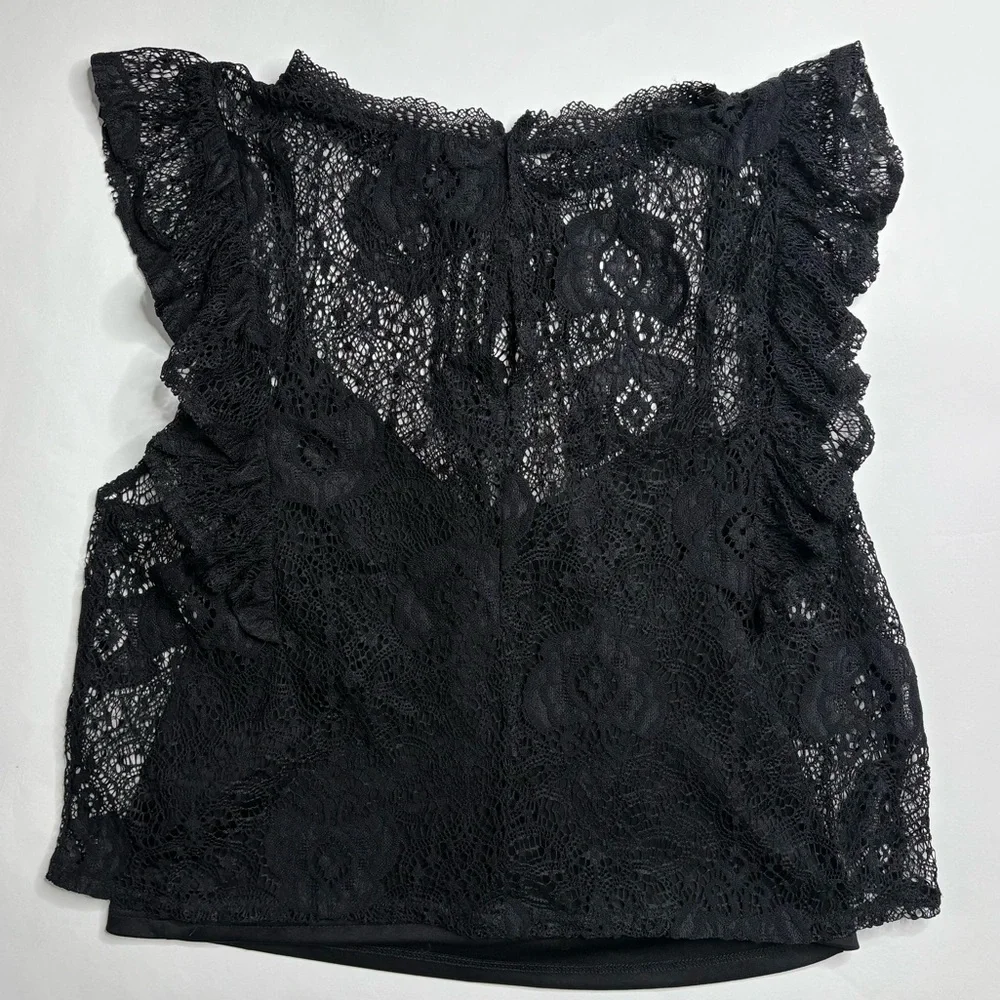 Zara Black Lace Blouse - Picture 3 of 4